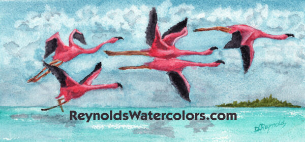 Flight of the Flamingos 9 x 16 Print